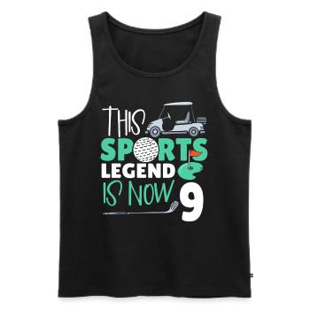Diese Sportlegende Ist Jetzt 9, Golfspiel 9. - Männer Premium Bio Tank Top - Schwarz - Vorne - Michal (187cm)