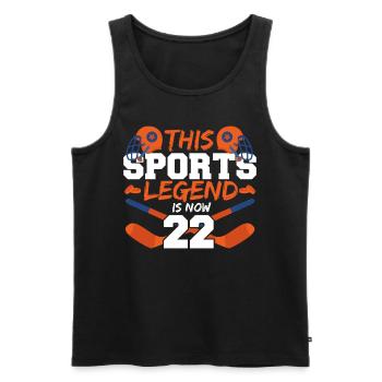 Cette légende du sport a maintenant 22 ans, le hockey joue 22. - Débardeur bio Premium Homme - noir - Devant - Michal (187cm)