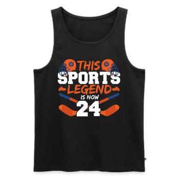 This sports legend is now 24, hockey game 24. - Men's Premium Organic Tank Top - black - Front - Michal (187cm)