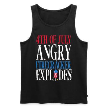4. Juli Wütender Feuerwerkskörper Explodiert - Männer Premium Bio Tank Top - Schwarz - Vorne - AI Model Male 178 light (178cm)
