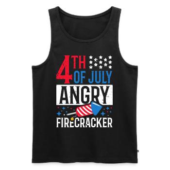 4. Juli Angry Firecracker Independence Day - Männer Premium Bio Tank Top - Schwarz - Vorne - AI Model Male 178 light (178cm)