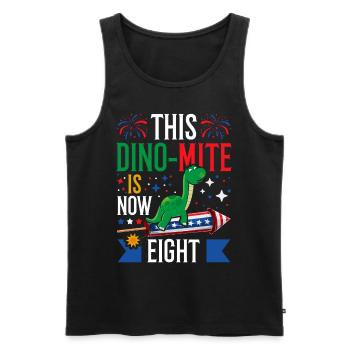 Ce dinomite est maintenant de cinq dinosaures 4 juillet - Débardeur bio Premium Homme - noir - Devant - Michal (187cm)