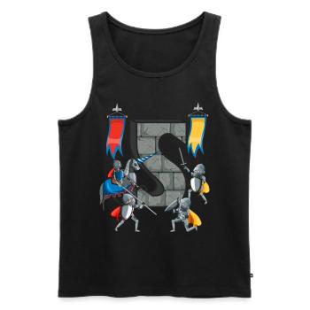 Mittelalterliche Ritter Mittelalter Geschichte - Männer Premium Bio Tank Top - Schwarz - Vorne - AI Model Male 178 light (178cm)