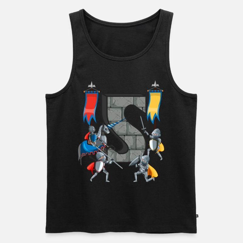 Mittelalterliche Ritter Mittelalter Geschichte - Männer Premium Bio Tank Top - Schwarz