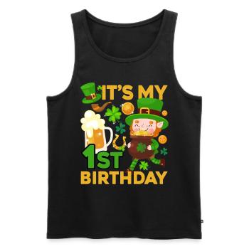 Es Ist Mein 1. Geburtstag Kind Urlaub St. - Männer Premium Bio Tank Top - Schwarz - Vorne - AI Model Male 178 light (178cm)