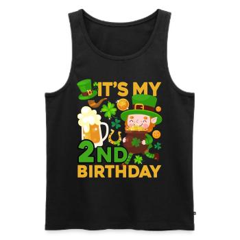 Es Ist Mein 2. Geburtstag Kind Urlaub St. - Männer Premium Bio Tank Top - Schwarz - Vorne - AI Model Male 178 light (178cm)