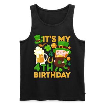 Es Ist Mein 4. Geburtstag Kind Urlaub St. - Männer Premium Bio Tank Top - Schwarz - Vorne - AI Model Male 178 light (178cm)
