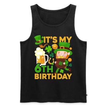 Es Ist Mein 6. Geburtstag Kinderferien St. - Männer Premium Bio Tank Top - Schwarz - Vorne - AI Model Male 178 light (178cm)