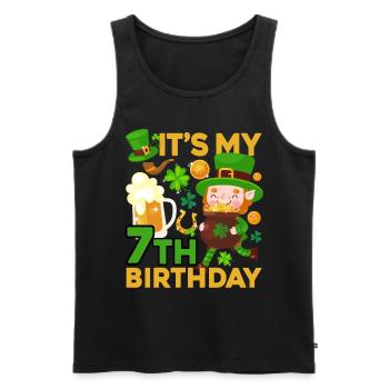 Es Ist Mein 7. Geburtstag Kinderferien St. - Männer Premium Bio Tank Top - Schwarz - Vorne - AI Model Male 178 light (178cm)