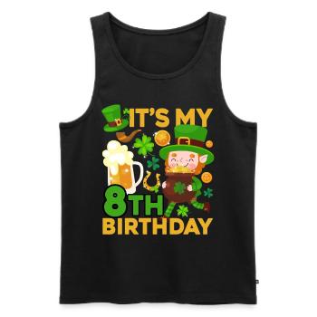 Es Ist Mein 8. Geburtstag Kinderferien St. - Männer Premium Bio Tank Top - Schwarz - Vorne - AI Model Male 178 light (178cm)