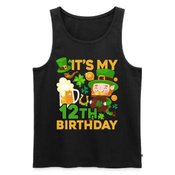 Es Ist Mein 12. Geburtstag Kinderferien St. - Männer Premium Bio Tank Top - Schwarz - Vorne - AI Model Male 178 light (178cm)