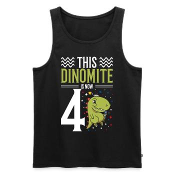 This dinomite is now 4 Dinosaurs July 4, 4. - Men's Premium Organic Tank Top - black - Front - AI Model Male 178 light (178cm)