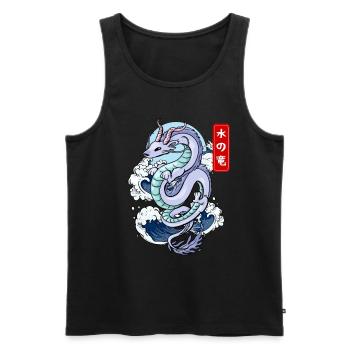 Japanese Water Dragon Elemental Myth - Men's Premium Organic Tank Top - black - Front - AI Model Male 178 light (178cm)