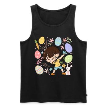 Dabbing Boy Colorful Eggs Easter Costume Holida - Men's Premium Organic Tank Top - black - Front - AI Model Male 178 light (178cm)