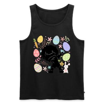 Silhouette Young Colorful Eggs Easter Costume Holiday - Men's Premium Organic Tank Top - black - Front - AI Model Male 178 light (178cm)