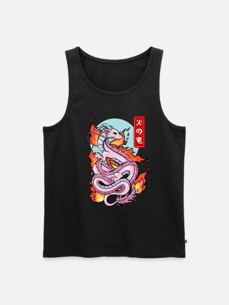 Japanese Fire Dragon Elemental Myth - Men's Premium Organic Tank Top - black
