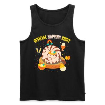 Official Napping Shirt Sleepy Cat Easter - Men's Premium Organic Tank Top - black - Front - Michal (187cm)