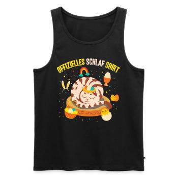 Official Sleep Shirt Sleepy Cat Easter Season - Men's Premium Organic Tank Top - black - Front - Michal (187cm)