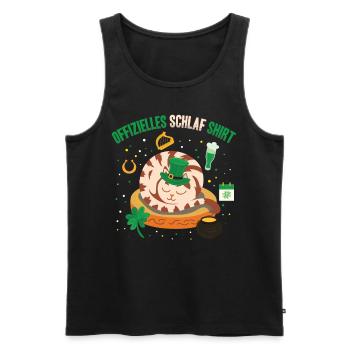 Official Sleep Shirt Sleepy Cat St. Patrick's - Men's Premium Organic Tank Top - black - Front - Michal (187cm)