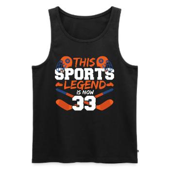 This sports legend is now 33, hockey game 33. - Men's Premium Organic Tank Top - black - Front - Michal (187cm)