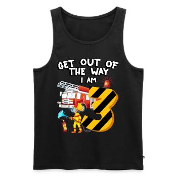 Fire Truck Fire Fighting I am 3 years old - Men's Premium Organic Tank Top - black - Front - Michal (187cm)