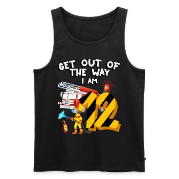 Fire Truck Fire Fighting I am 12 years old - Men's Premium Organic Tank Top - black - Front - Michal (187cm)