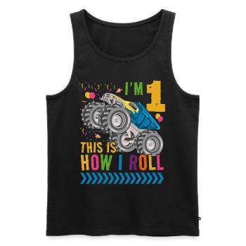 I'm 1 it's how I roll | Monster Truck - Men's Premium Organic Tank Top - black - Front - Michal (187cm)