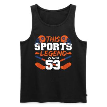 Cette légende du sport a maintenant 53 ans, match de hockey 53. - Débardeur bio Premium Homme - noir - Devant - Michal (187cm)