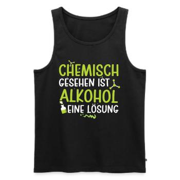 Chimiquement, l’alcool est une solution à la bière - Débardeur bio Premium Homme - noir - Devant - Michal (187cm)