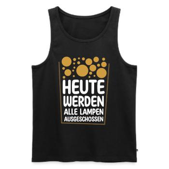 HEUTE WERDEN ALLE LAMPEN AUSGESCHOSSEN Bier - Männer Premium Bio Tank Top - Schwarz - Vorne - Michal (187cm)
