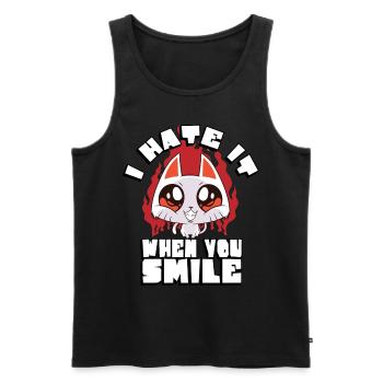 Ich Hasse Es, Wenn Du Lächelst | - Männer Premium Bio Tank Top - Schwarz - Vorne - Michal (187cm)