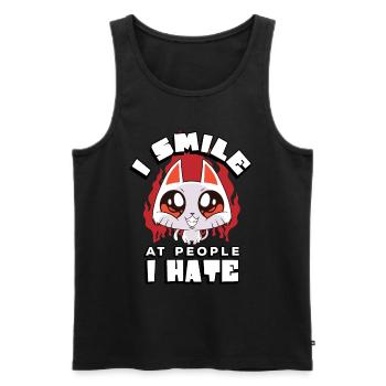 Ich Lächle Leute An, Die Ich Hasse | - Männer Premium Bio Tank Top - Schwarz - Vorne - Michal (187cm)