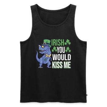 Irish You Would Kiss Me | St. Patty's Day | Irish - Männer Premium Bio Tank Top - Schwarz - Vorne - AI Model Male 178 light (178cm)