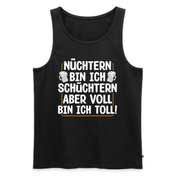Nüchtern Bin Ich Schüchtern Aber Voll Bin Ich - Männer Premium Bio Tank Top - Schwarz - Vorne - Michal (187cm)