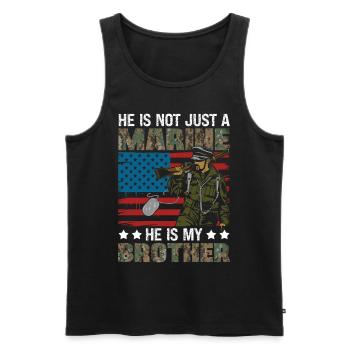 He's not just a Marine, he's my brother. - Men's Premium Organic Tank Top - black - Front - Michal (187cm)