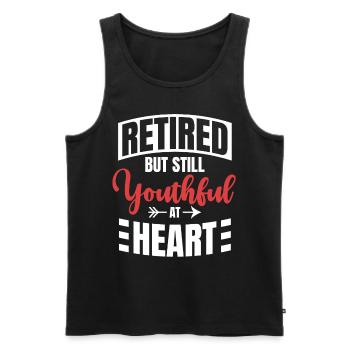 Im Ruhestand, Aber Im Herzen Noch Jung Geblieben - Männer Premium Bio Tank Top - Schwarz - Vorne - AI Model Male 178 light (178cm)