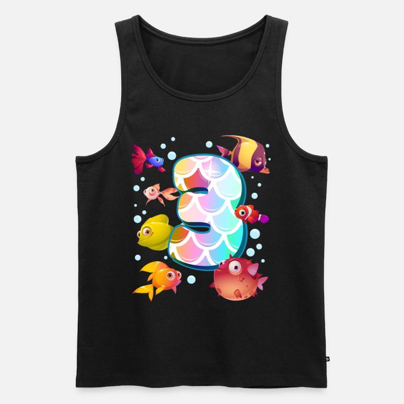 3e anniversaire | Rainbow Fish Anniversaire | - Débardeur bio Premium Homme - noir