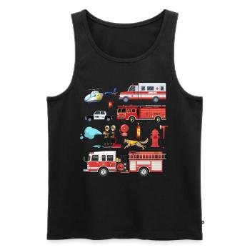 Fire Engine Rescue Firefighter Firefighter - Men's Premium Organic Tank Top - black - Front - Michal (187cm)