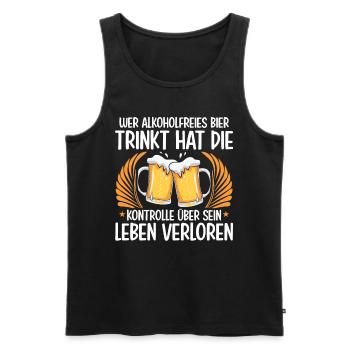 Wer Alkoholfreies Bier Trinkt Hat Die Kontrolle - Männer Premium Bio Tank Top - Schwarz - Vorne - Michal (187cm)