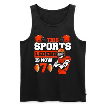 Diese Sportlegende Ist Jetzt 7, Rugby Football 7. - Männer Premium Bio Tank Top - Schwarz - Vorne - Michal (187cm)