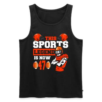 Diese Sportlegende Ist Jetzt 47, Rugbyspiel 47. - Männer Premium Bio Tank Top - Schwarz - Vorne - Michal (187cm)