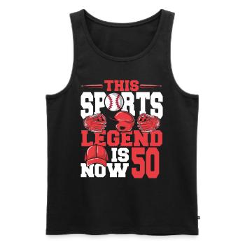 This Sports Legend Is Now 50, Baseball Game - Men's Premium Organic Tank Top - black - Front - Michal (187cm)