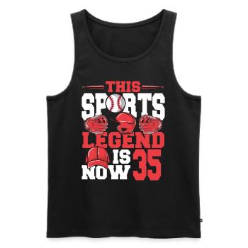 This sports legend is now 35, baseball game - Men's Premium Organic Tank Top - black - Front - Michal (187cm)