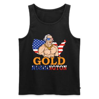 Gold Rushington July 4 Independence Day - Men's Premium Organic Tank Top - black - Front - Michal (187cm)