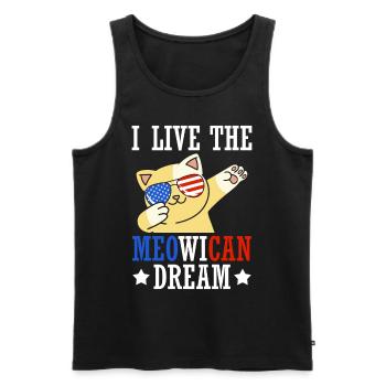 Ich Lebe Den Miauenden Traum - Unabhängigkeitstag - Männer Premium Bio Tank Top - Schwarz - Vorne - Michal (187cm)