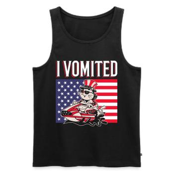 I vomited jet ski cat choice parody 4. - Men's Premium Organic Tank Top - black - Front - AI Model Male 178 light (178cm)