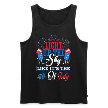 Den Himmel Erhellen, Als Wäre Es Der 4. Juli - Männer Premium Bio Tank Top - Schwarz - Vorne - Michal (187cm)