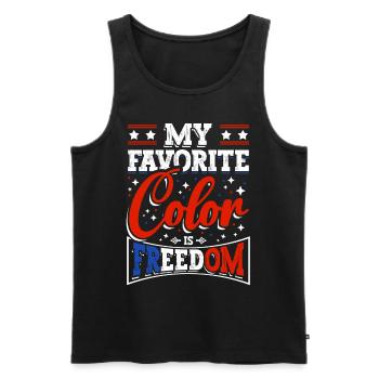Meine Lieblingsfarbe Ist Freiheit - Männer Premium Bio Tank Top - Schwarz - Vorne - AI Model Male 178 light (178cm)