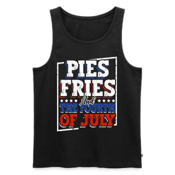 Pies French fries and the Fourth of July - Men's Premium Organic Tank Top - black - Front - AI Model Male 178 light (178cm)