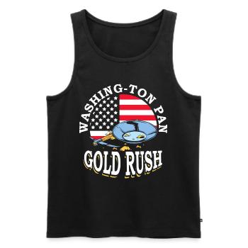 Washing-ton Pan Gold Rush Mining July 4 Miner - Men's Premium Organic Tank Top - black - Front - AI Model Male 178 light (178cm)